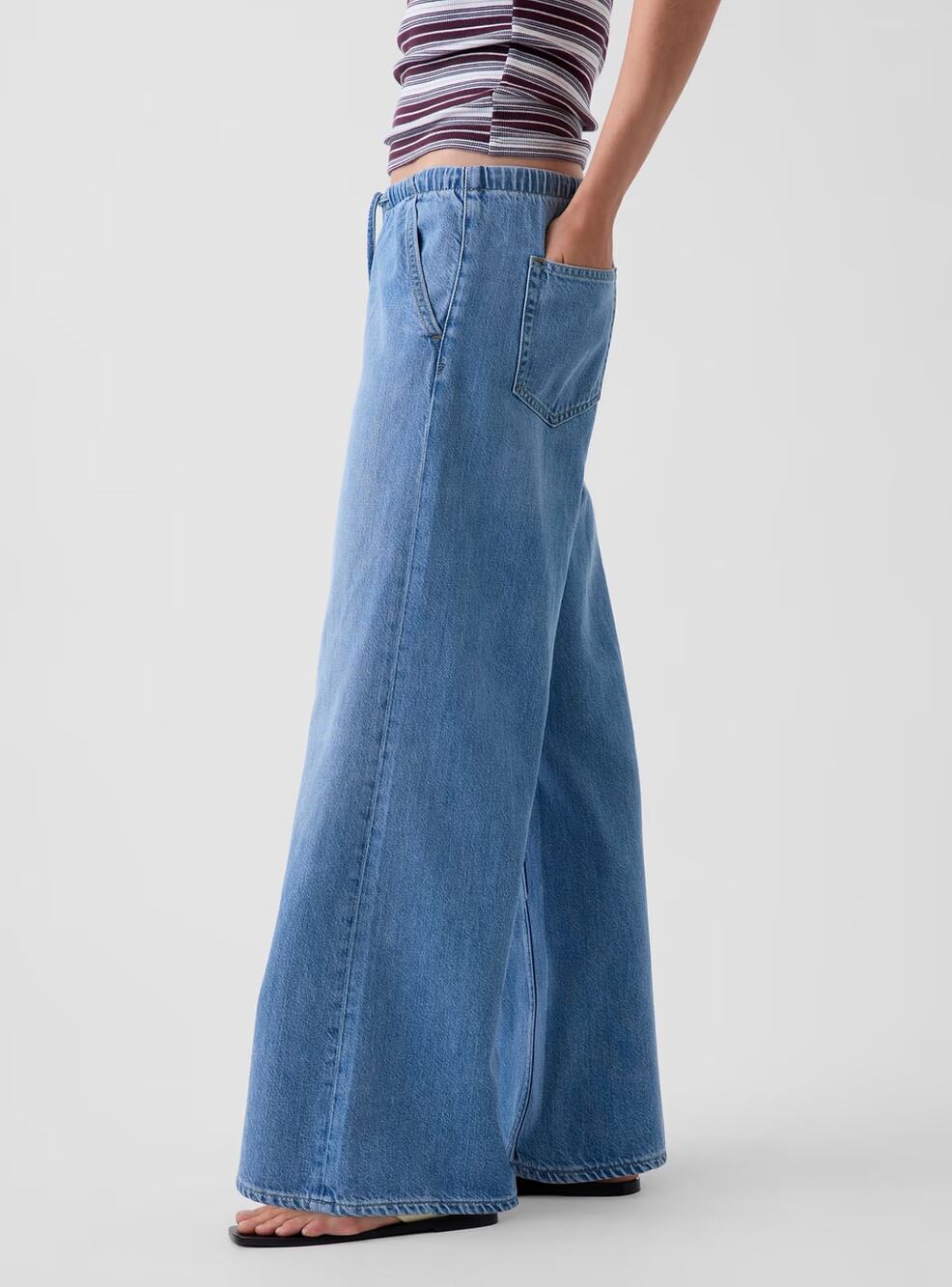 GAP Low Rise UltraSoft Stride Easy Wide-Leg Jeans Medium